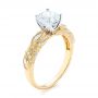 18k Yellow Gold And 18K Gold Two-tone Diamond Engagement Ring - Three-Quarter View -  103106 - Thumbnail