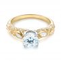 18k Yellow Gold And 18K Gold Two-tone Diamond Engagement Ring - Flat View -  103106 - Thumbnail
