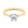 14k Yellow Gold 14k Yellow Gold Two-tone Diamond Engagement Ring - Flat View -  105130 - Thumbnail