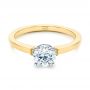 14k Yellow Gold 14k Yellow Gold Two-tone Diamond Engagement Ring - Flat View -  105130 - Thumbnail