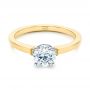 18k Yellow Gold 18k Yellow Gold Two-tone Diamond Engagement Ring - Flat View -  105130 - Thumbnail