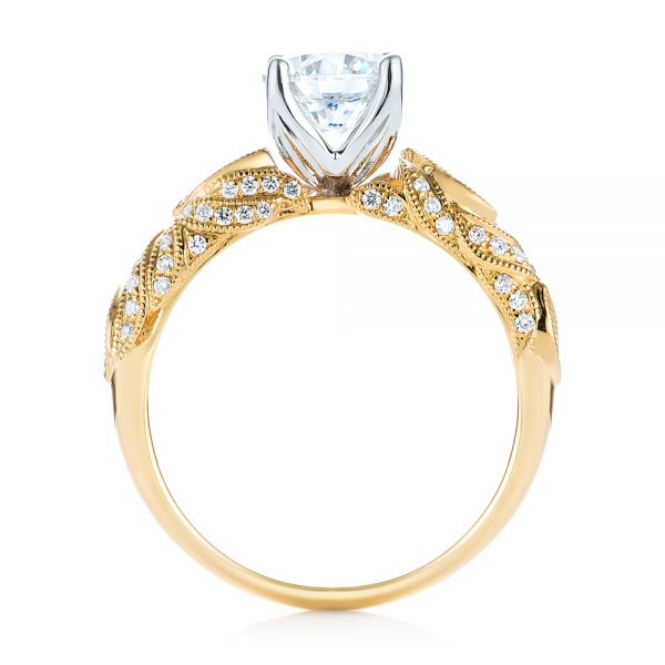 14k Yellow Gold And 18K Gold 14k Yellow Gold And 18K Gold Two-tone Diamond Engagement Ring - Front View -  103106