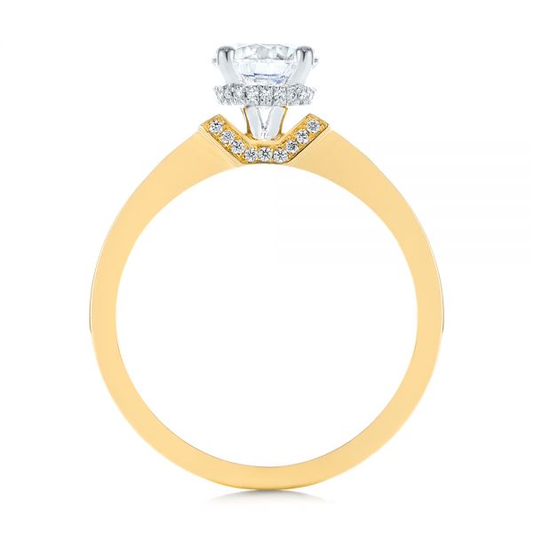 14k Yellow Gold 14k Yellow Gold Two-tone Diamond Engagement Ring - Front View - 105130