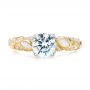 18k Yellow Gold And 18K Gold Two-tone Diamond Engagement Ring - Top View -  103106 - Thumbnail