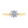 14k Yellow Gold 14k Yellow Gold Two-tone Diamond Engagement Ring - Top View -  105130 - Thumbnail