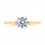 18k Yellow Gold 18k Yellow Gold Two-tone Diamond Engagement Ring - Top View -  105130 - Thumbnail