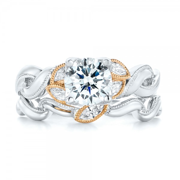 Two-Tone Diamond Engagement Ring - Image