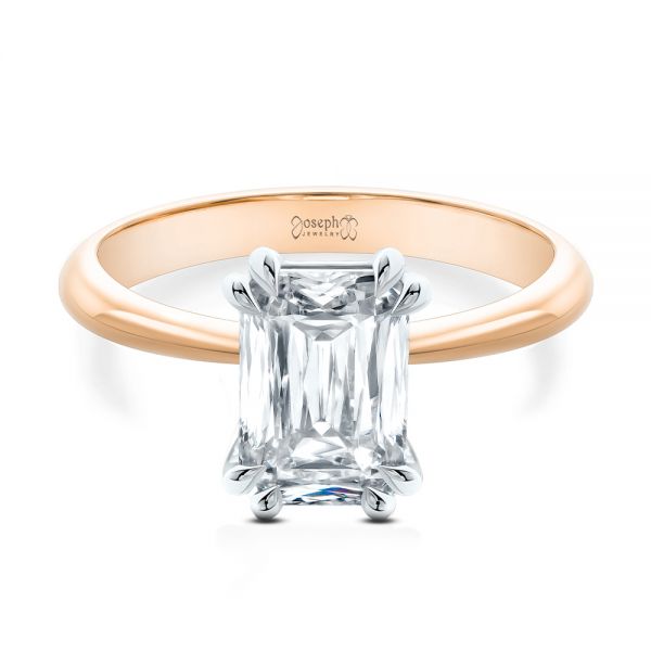 14k Rose Gold And 14K Gold 14k Rose Gold And 14K Gold Two-tone Double Claw Prong Solitaire - Flat View - 107433