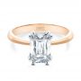 14k Rose Gold And 18K Gold 14k Rose Gold And 18K Gold Two-tone Double Claw Prong Solitaire - Flat View -  107433 - Thumbnail