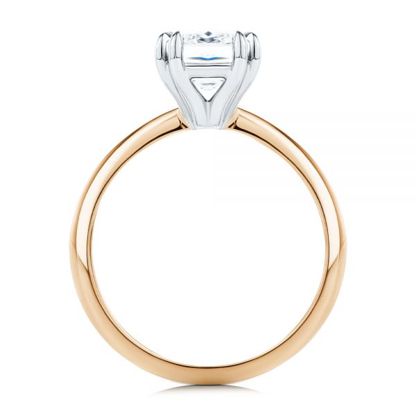 18k Rose Gold And 14K Gold 18k Rose Gold And 14K Gold Two-tone Double Claw Prong Solitaire - Front View -  107433 - Thumbnail