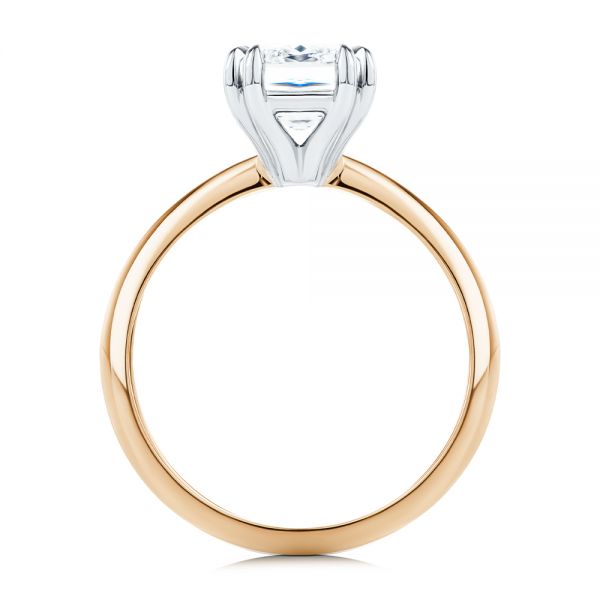 14k Rose Gold And 14K Gold 14k Rose Gold And 14K Gold Two-tone Double Claw Prong Solitaire - Front View - 107433