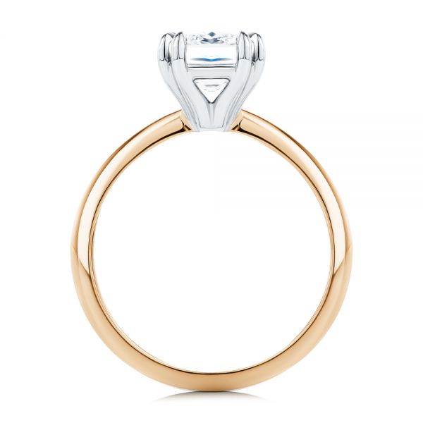 18k Rose Gold And Platinum 18k Rose Gold And Platinum Two-tone Double Claw Prong Solitaire - Front View -  107433