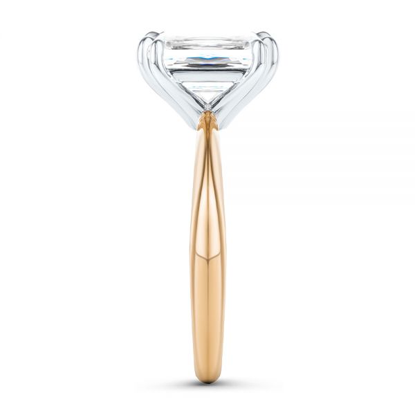 14k Rose Gold And 14K Gold 14k Rose Gold And 14K Gold Two-tone Double Claw Prong Solitaire - Side View - 107433