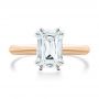18k Rose Gold And 18K Gold 18k Rose Gold And 18K Gold Two-tone Double Claw Prong Solitaire - Top View -  107433 - Thumbnail
