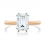 14k Rose Gold And 18K Gold 14k Rose Gold And 18K Gold Two-tone Double Claw Prong Solitaire - Top View -  107433 - Thumbnail