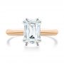 18k Rose Gold And 14K Gold 18k Rose Gold And 14K Gold Two-tone Double Claw Prong Solitaire - Top View -  107433 - Thumbnail