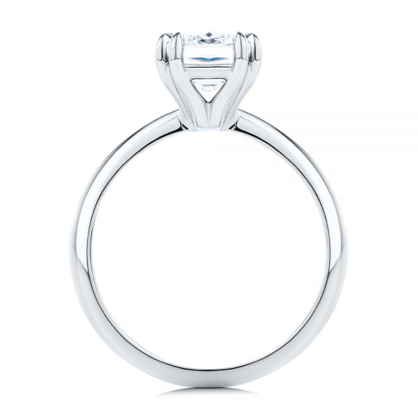 14k White Gold And Platinum 14k White Gold And Platinum Two-tone Double Claw Prong Solitaire - Front View -  107433