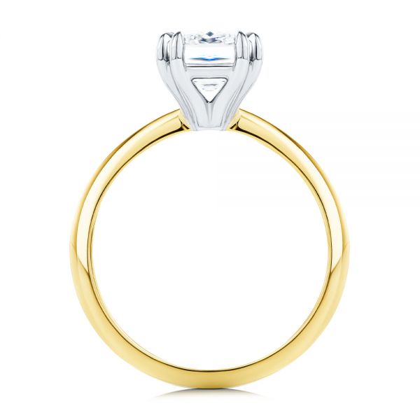 14k Yellow Gold And 14K Gold Two-tone Double Claw Prong Solitaire - Front View -  107433