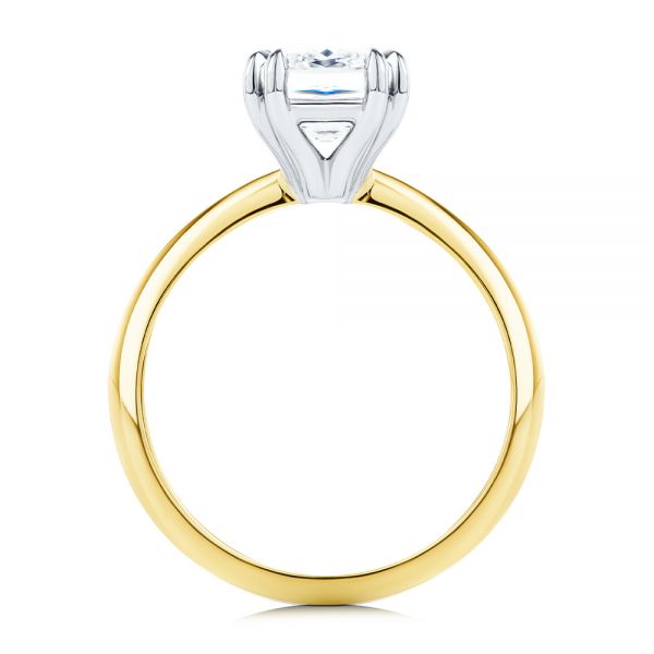 14k Yellow Gold And Platinum 14k Yellow Gold And Platinum Two-tone Double Claw Prong Solitaire - Front View -  107433