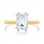 14k Yellow Gold And Platinum 14k Yellow Gold And Platinum Two-tone Double Claw Prong Solitaire - Top View -  107433 - Thumbnail