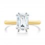14k Yellow Gold And 14K Gold Two-tone Double Claw Prong Solitaire - Top View -  107433 - Thumbnail