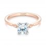 14k Rose Gold Two-tone Engagement Ring - Flat View -  104328 - Thumbnail