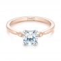 14k Rose Gold Two-tone Engagement Ring - Flat View -  104328 - Thumbnail
