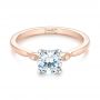 18k Rose Gold 18k Rose Gold Two-tone Engagement Ring - Flat View -  104328 - Thumbnail