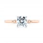 14k Rose Gold Two-tone Engagement Ring - Top View -  104328 - Thumbnail
