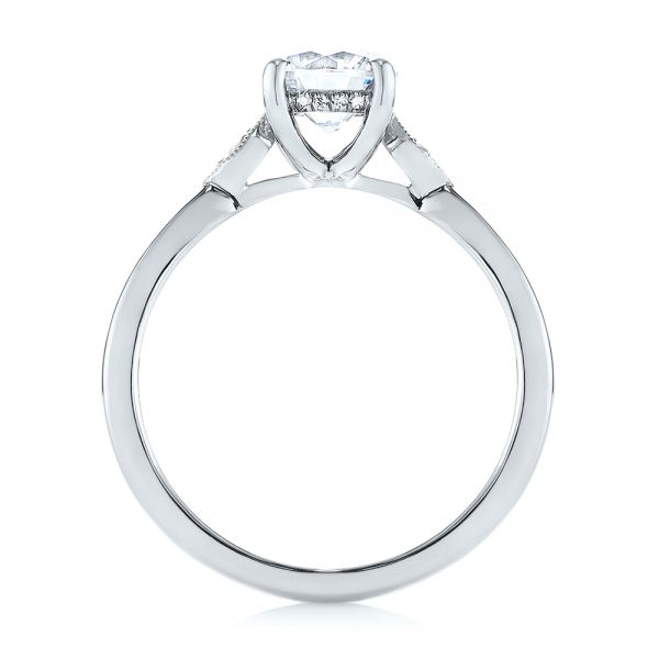 18k White Gold 18k White Gold Two-tone Engagement Ring - Front View -  104328