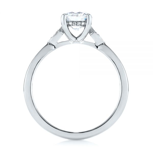 18k White Gold 18k White Gold Two-tone Engagement Ring - Front View - 104328