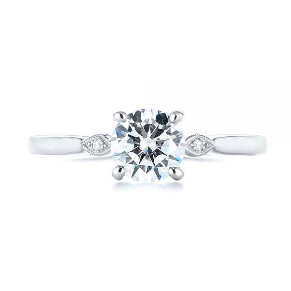  Platinum Platinum Two-tone Engagement Ring - Top View -  104328