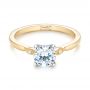 14k Yellow Gold 14k Yellow Gold Two-tone Engagement Ring - Flat View -  104328 - Thumbnail