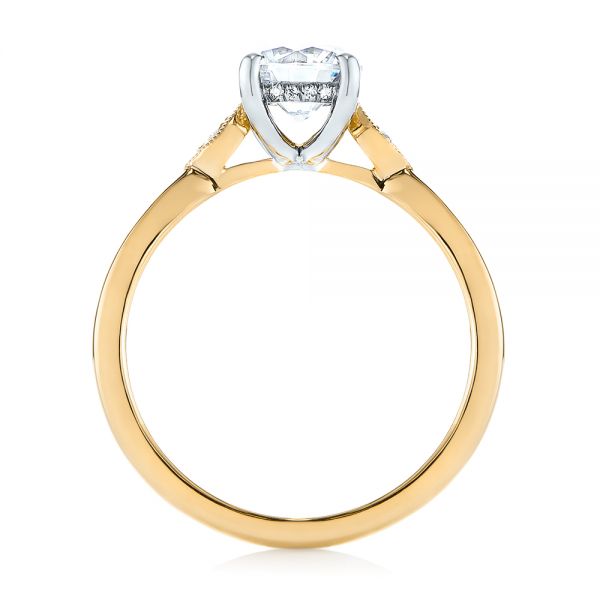 18k Yellow Gold 18k Yellow Gold Two-tone Engagement Ring - Front View -  104328