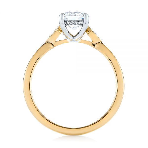 18k Yellow Gold 18k Yellow Gold Two-tone Engagement Ring - Front View - 104328