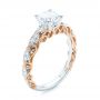  18K Gold And 18k Rose Gold Two-tone Filigree Diamond Engagement Ring - Three-Quarter View -  103907 - Thumbnail