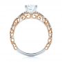  18K Gold And 14k Rose Gold 18K Gold And 14k Rose Gold Two-tone Filigree Diamond Engagement Ring - Front View -  103907 - Thumbnail