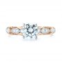  18K Gold And 14k Rose Gold 18K Gold And 14k Rose Gold Two-tone Filigree Diamond Engagement Ring - Top View -  103907 - Thumbnail