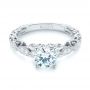  18K Gold And Platinum 18K Gold And Platinum Two-tone Filigree Diamond Engagement Ring - Flat View -  103907 - Thumbnail