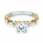  Platinum And 14k Yellow Gold Platinum And 14k Yellow Gold Two-tone Filigree Diamond Engagement Ring - Flat View -  103907 - Thumbnail