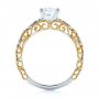  18K Gold And 18k Yellow Gold 18K Gold And 18k Yellow Gold Two-tone Filigree Diamond Engagement Ring - Front View -  103907 - Thumbnail