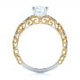  Platinum And 14k Yellow Gold Platinum And 14k Yellow Gold Two-tone Filigree Diamond Engagement Ring - Front View -  103907 - Thumbnail