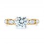  Platinum And 14k Yellow Gold Platinum And 14k Yellow Gold Two-tone Filigree Diamond Engagement Ring - Top View -  103907 - Thumbnail
