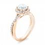 14k Rose Gold And Platinum Two-tone Halo Criss-cross Engagement Ring