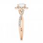 14k Rose Gold And 14K Gold 14k Rose Gold And 14K Gold Two-tone Halo Criss-cross Engagement Ring - Side View -  102678 - Thumbnail