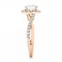 14k Rose Gold And 18K Gold 14k Rose Gold And 18K Gold Two-tone Halo Criss-cross Engagement Ring - Side View -  102678 - Thumbnail