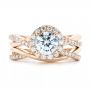 14k Rose Gold And 14K Gold 14k Rose Gold And 14K Gold Two-tone Halo Criss-cross Engagement Ring - Top View -  102678 - Thumbnail