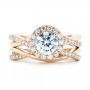 18k Rose Gold And Platinum 18k Rose Gold And Platinum Two-tone Halo Criss-cross Engagement Ring - Top View -  102678 - Thumbnail