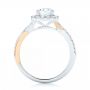 14k White Gold And Platinum 14k White Gold And Platinum Two-tone Halo Criss-cross Engagement Ring - Front View -  102678 - Thumbnail