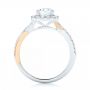  Platinum And 14K Gold Platinum And 14K Gold Two-tone Halo Criss-cross Engagement Ring - Front View -  102678 - Thumbnail